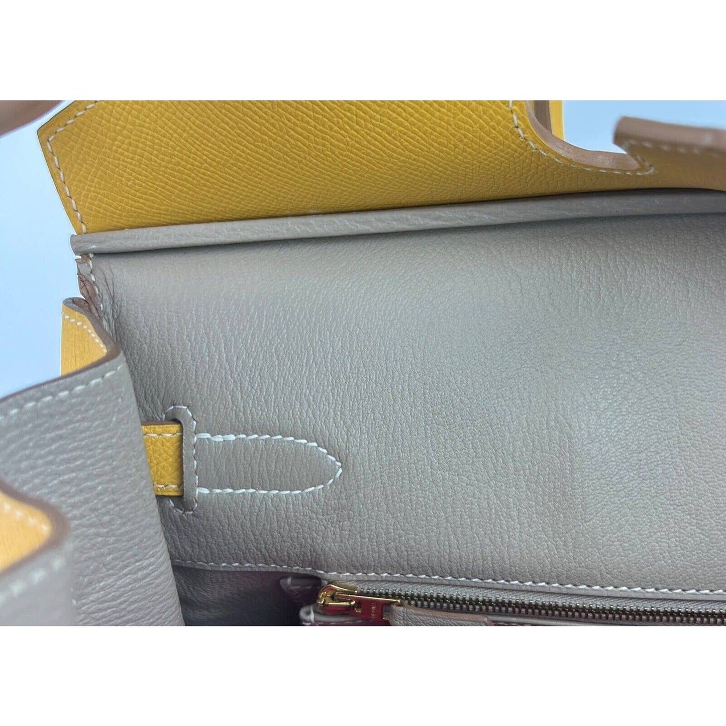 Hermes Birkin 35 Candy Yellow Gris Gary Epsom Leather Gold Hardware
