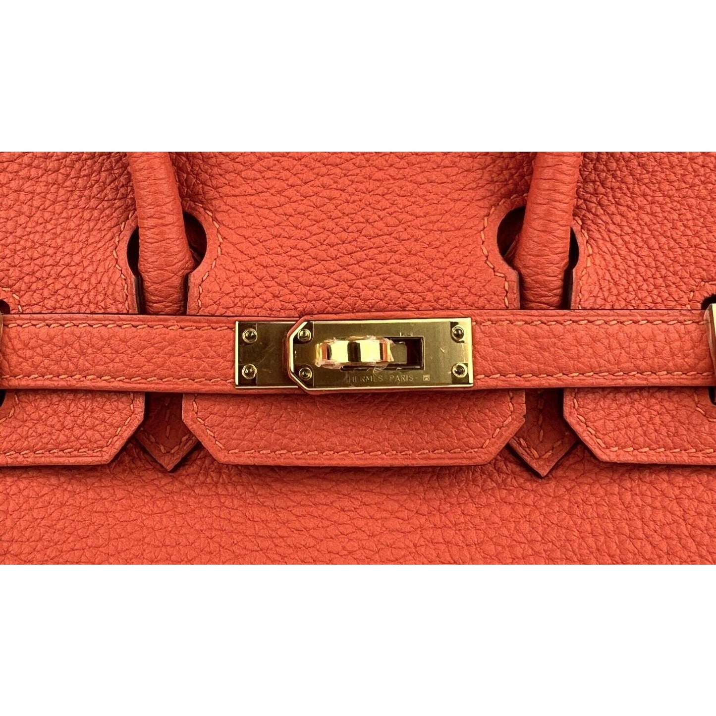Hermes Birkin 25 Feu Orange Togo Handbag Bag Gold Hardware 2019