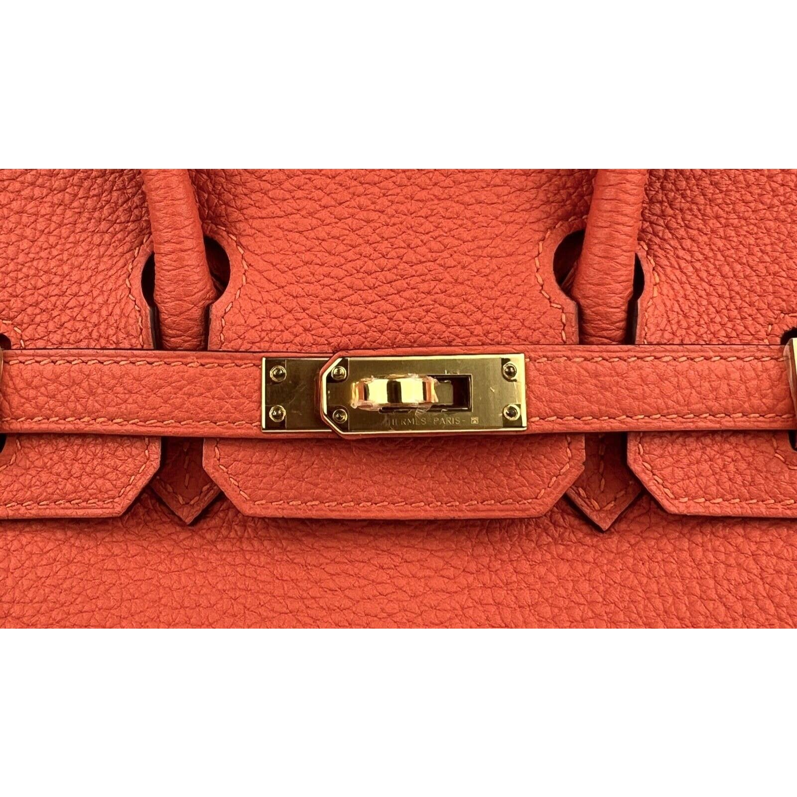 Hermes Birkin 25 Poppy Orange Togo Leather Gold Hardware