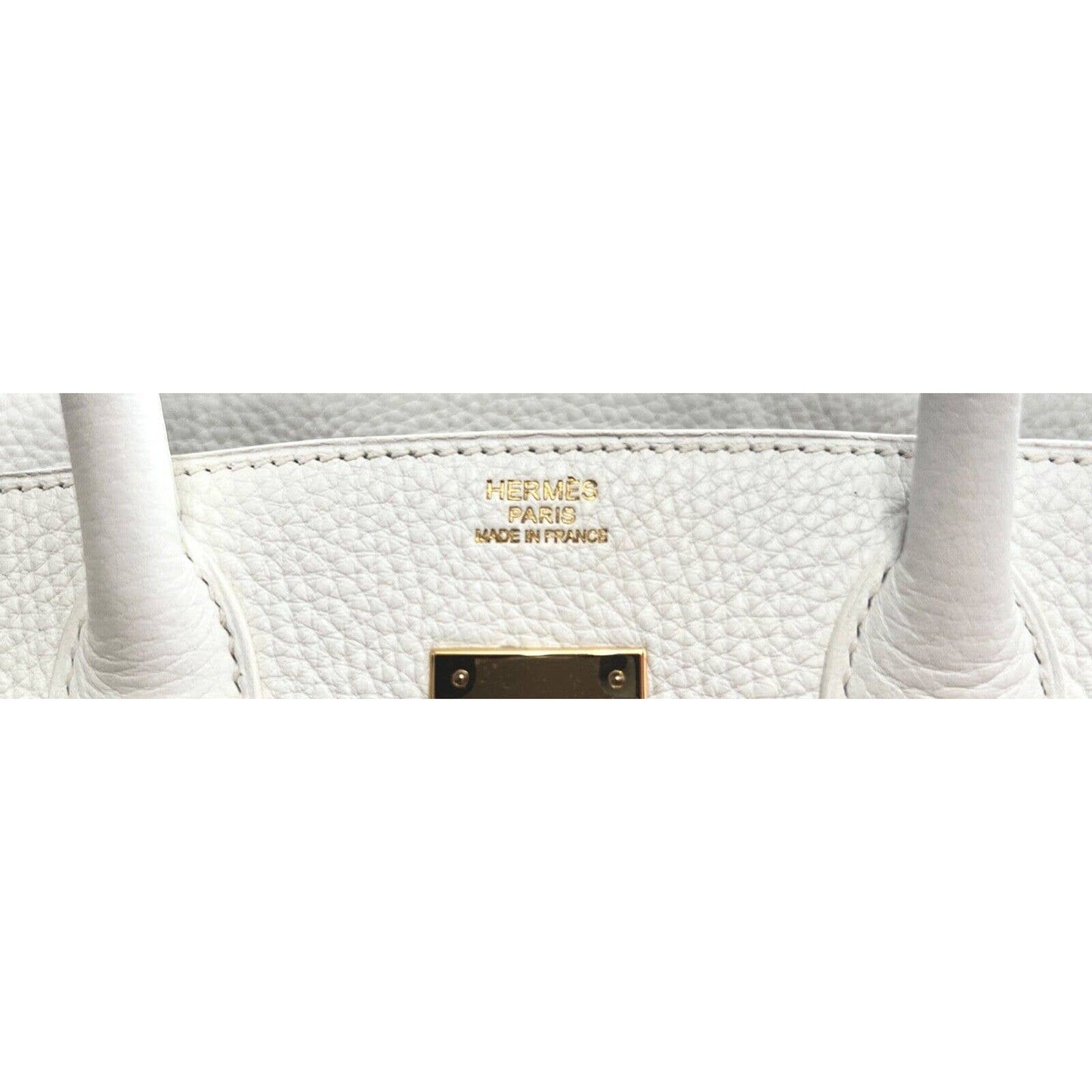 Hermes Birkin 30 White Leather Gold Hardware Bag Handbag