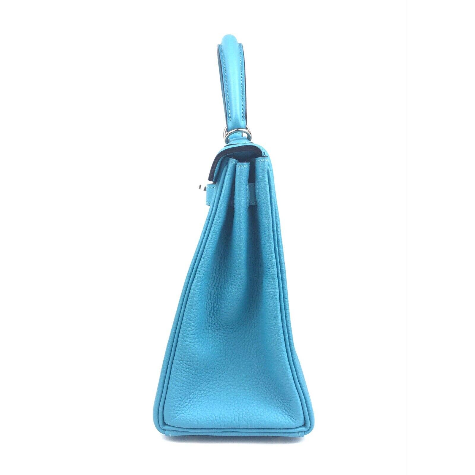 Hermes Kelly 28 Bag Blue Indigo Sellier Epsom Palladium Hardware
