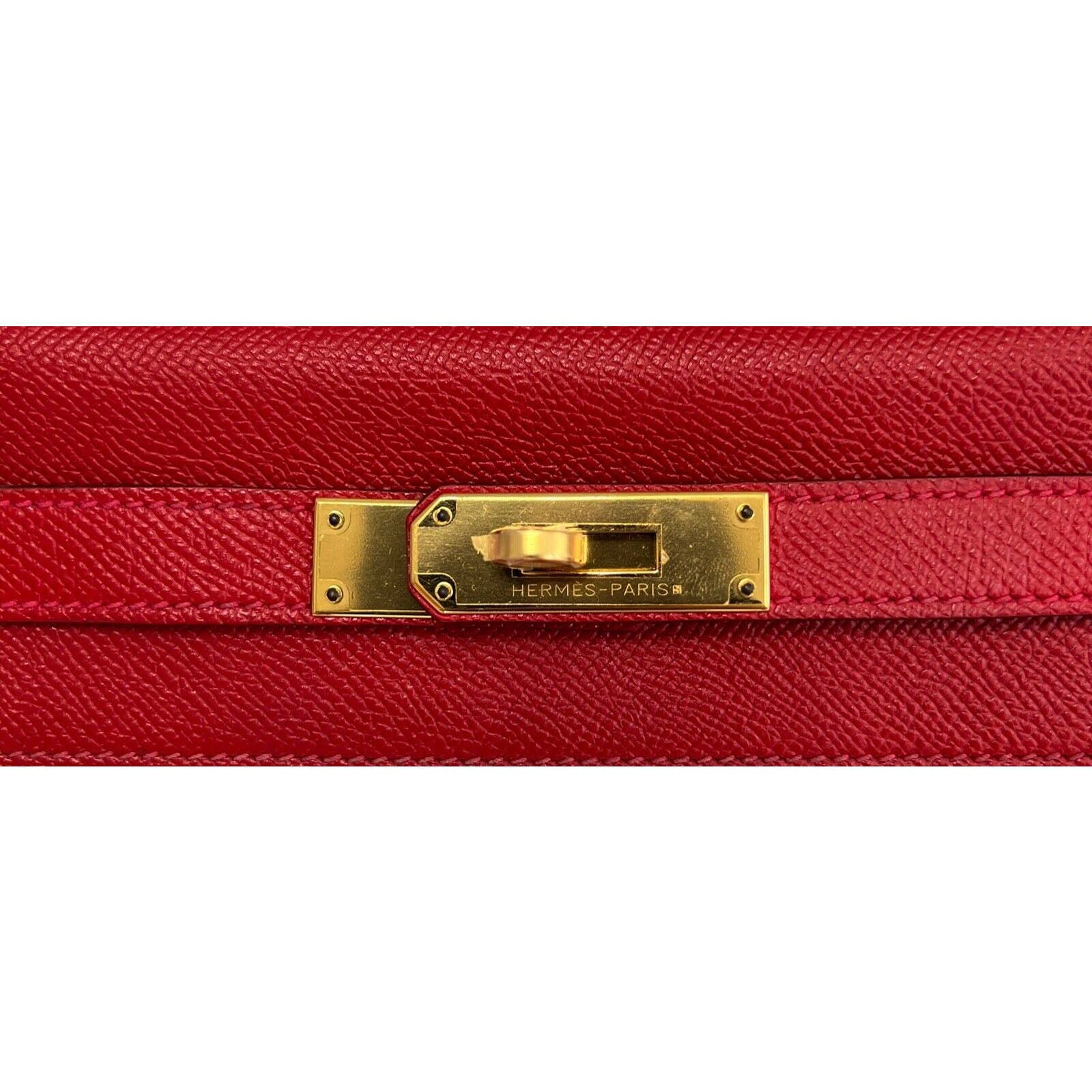 Hermes Kelly 28 Sellier Rouge Venetien Red Epsom Leather Gold