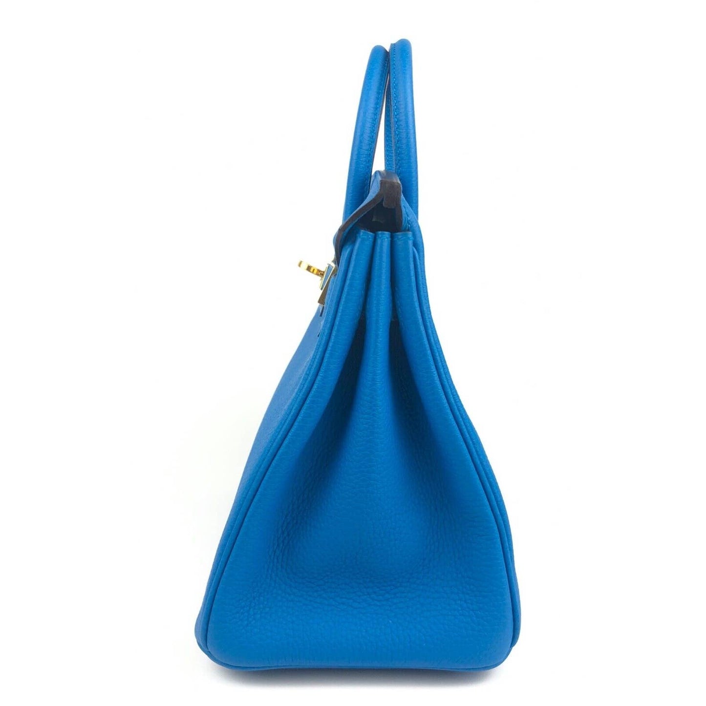 Hermes Birkin 25 Blue Zanzibar Togo Leather Gold Hardware Handbag Bag