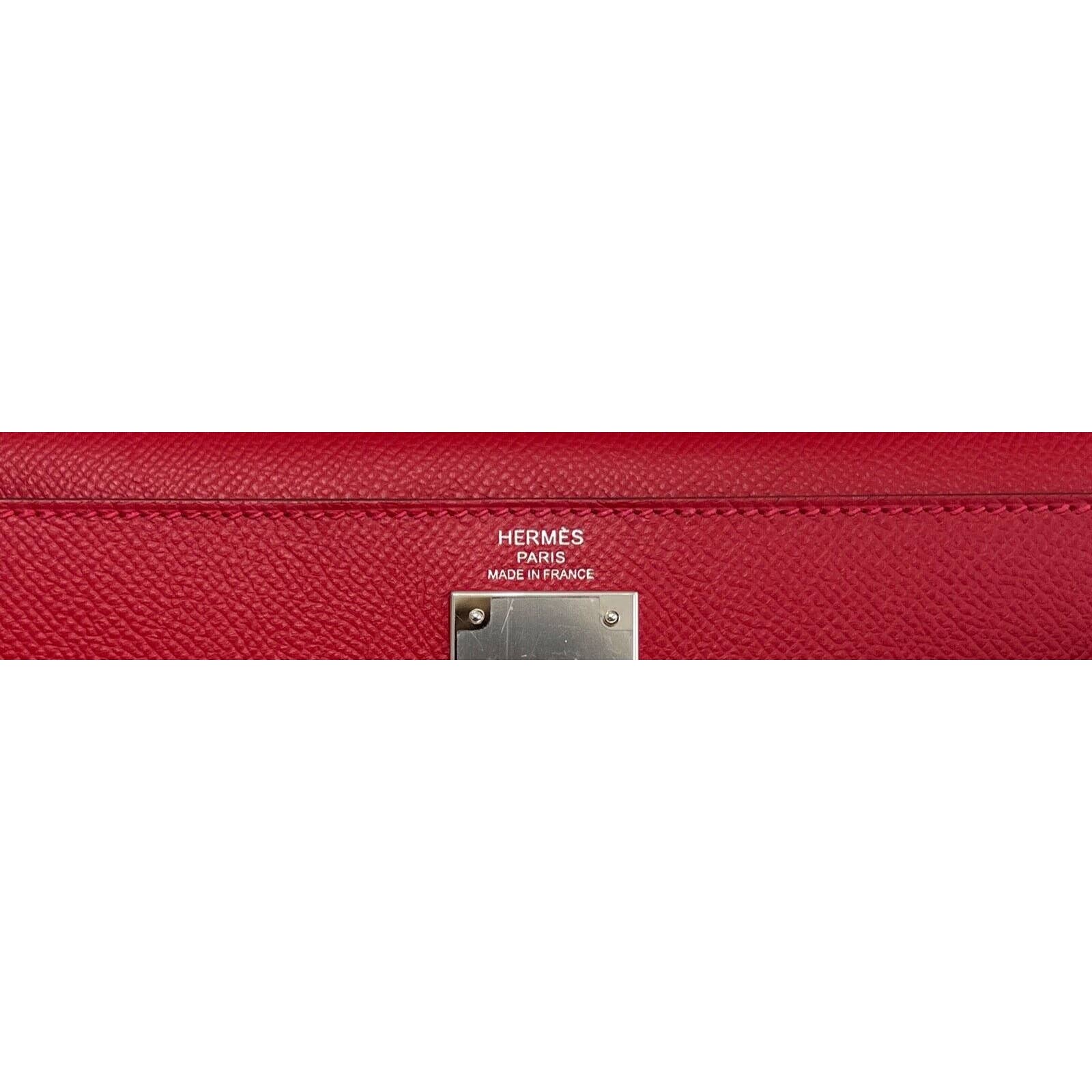 Hermes Kelly 28 Sellier Rouge Casaque Epsom Palladium Hardware #X - Vendome  Monte Carlo