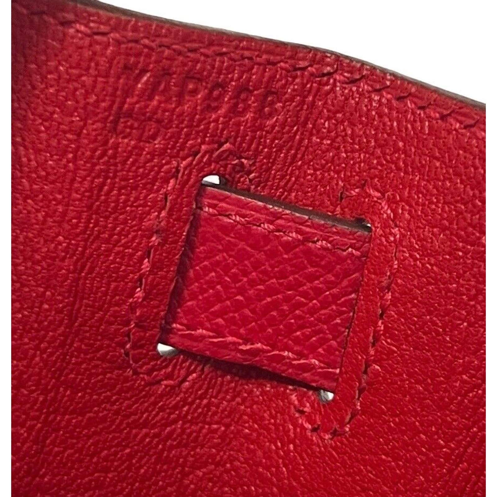 Hermès Kelly 28 Rouge Casaque Sellier Epsom Palladium Hardware PHW