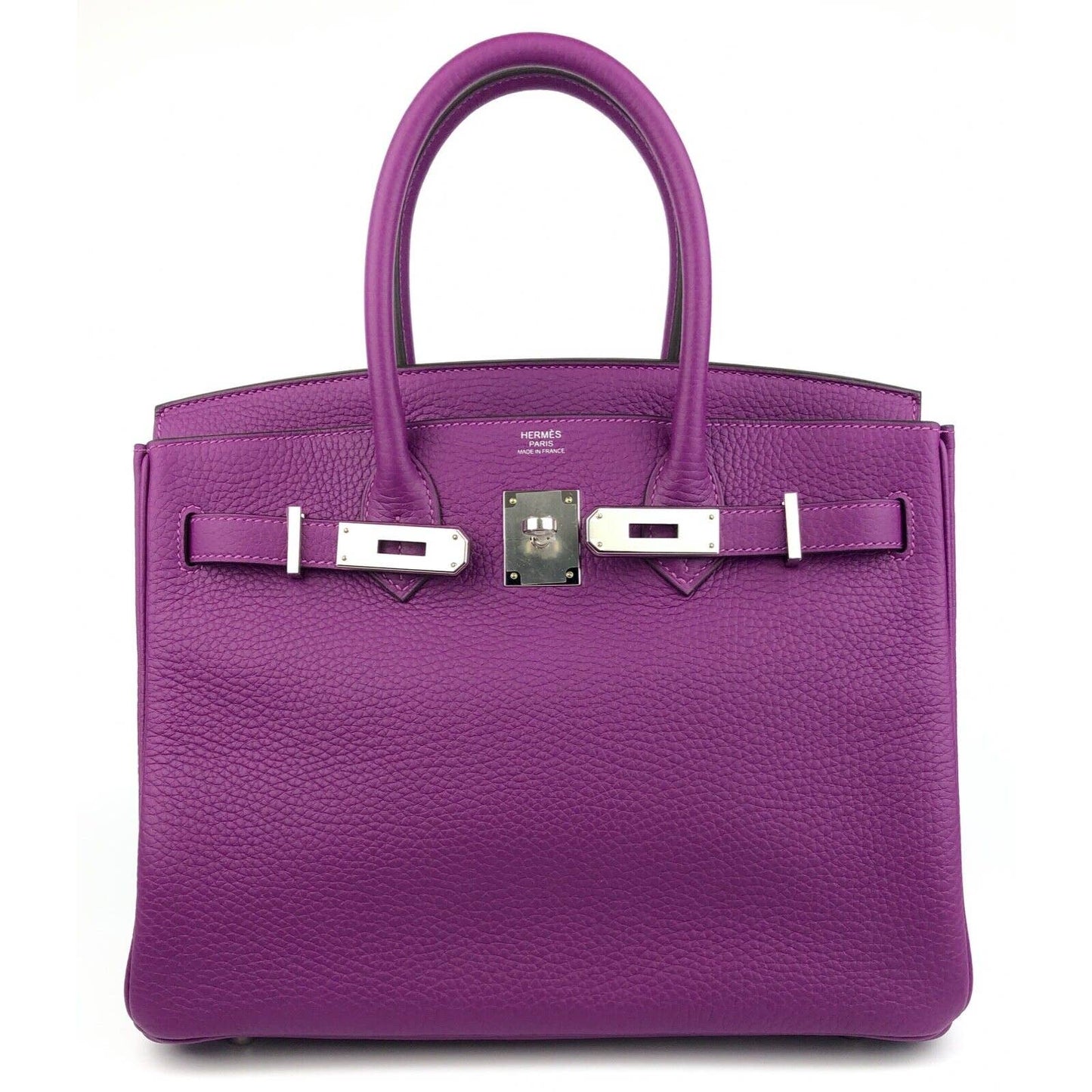 Hermes Birkin 30 Anemone Purple Leather Handbag Palladium Hardware 2021